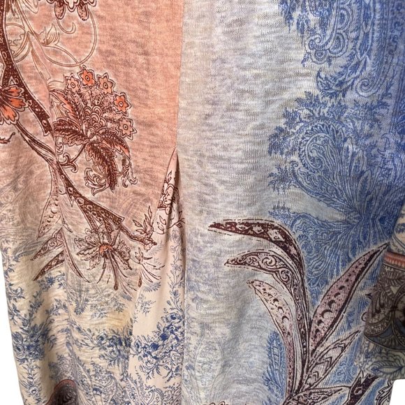 Westport Womens Embellished Top Cruise Ware Blouse Plus Size 2X Blue Pink u - Picture 6 of 7